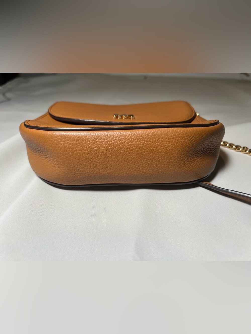 Michael Kors Tan Pebbled Leather Crossbody Bag | Gold Hardware - Picture 7 of 16